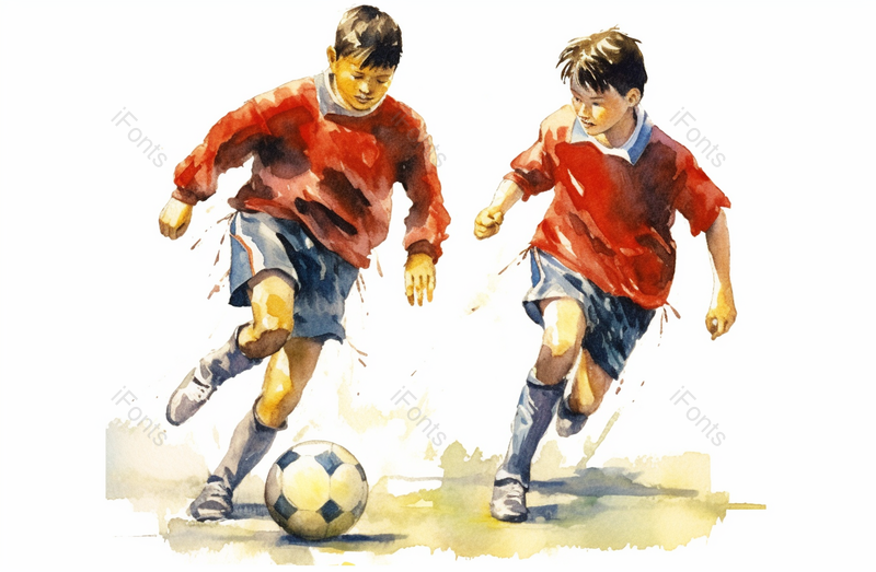 踢足球水彩插画,插画/手绘图,插画/手绘图库,插画/手绘图下载,插画/手绘